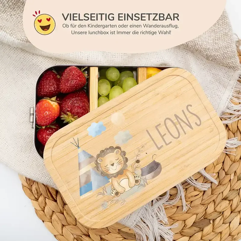 Brotdose Kinder personalisiert - Tipi Löwe
