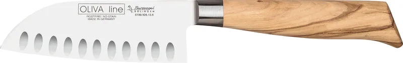 -Burgvogel Cutlery Solingen- Santokumesser mit Kulle Klinge kurz 13,6cm "OLIVA line"