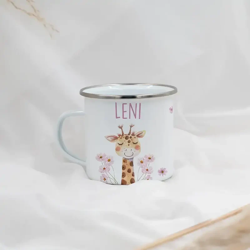 Emaille Tasse personalisiert - niedliche Motive