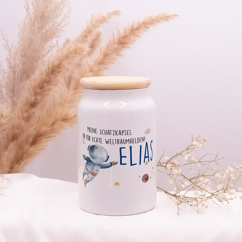Personalisierbare Keksdose mit Name - Astronaut