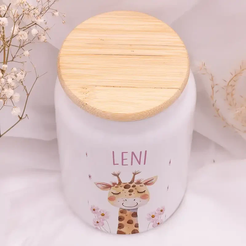 Personalisierbare Keksdose mit Name - Giraffe