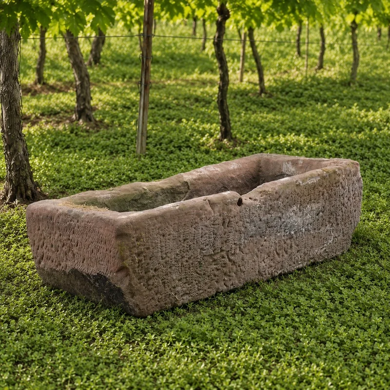 nostalgischer Sandsteintrog 98 x 38 x 25 cm