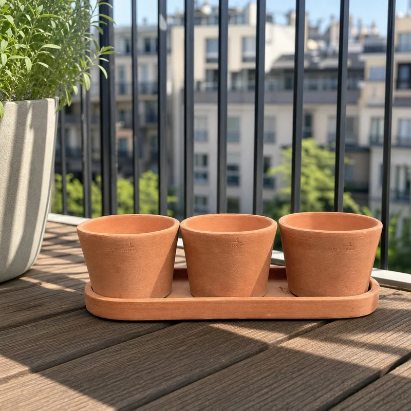 Kräutertopf Trio aus Terracotta