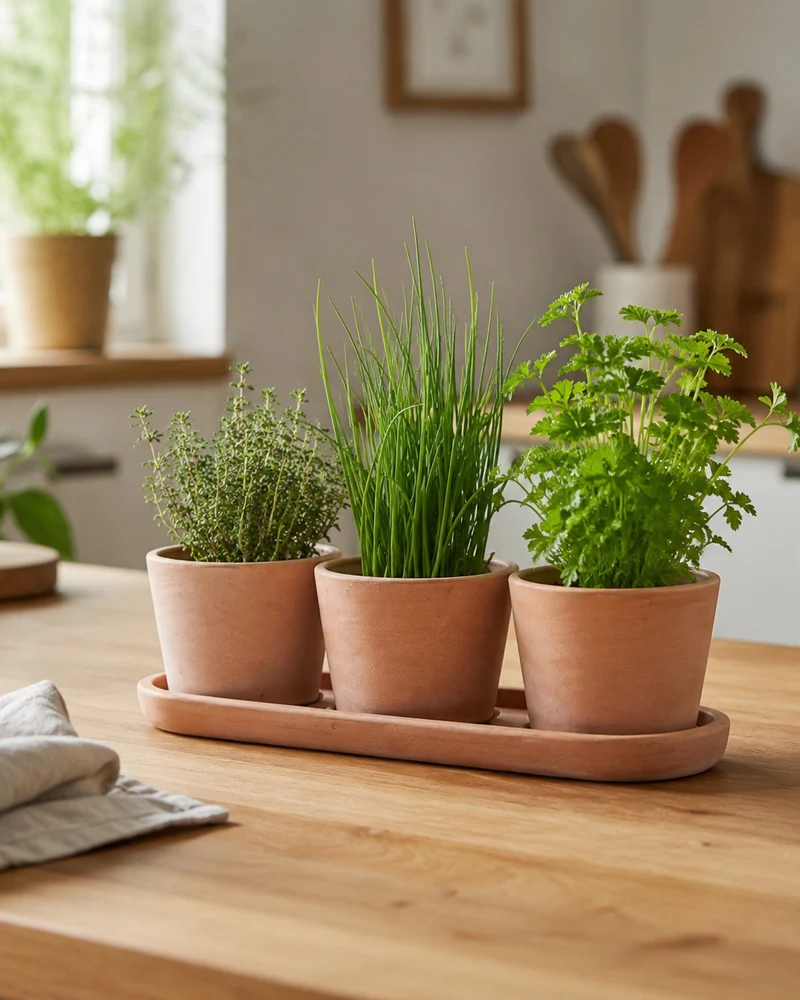 Kräutertopf Trio aus Terracotta