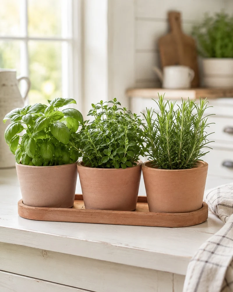 Kräutertopf Trio aus Terracotta