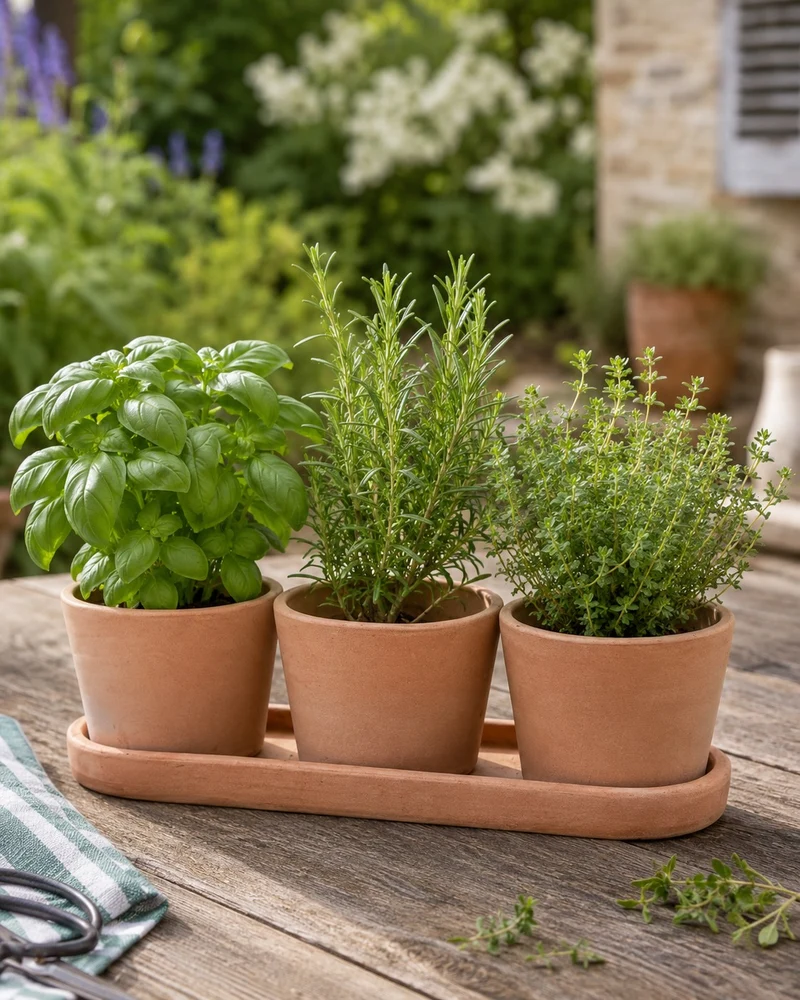 Kräutertopf Trio aus Terracotta