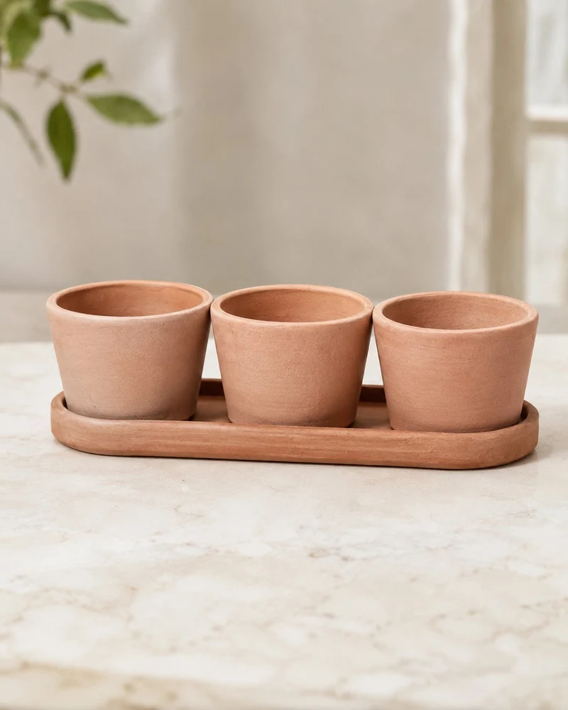 Kräutertopf Trio aus Terracotta