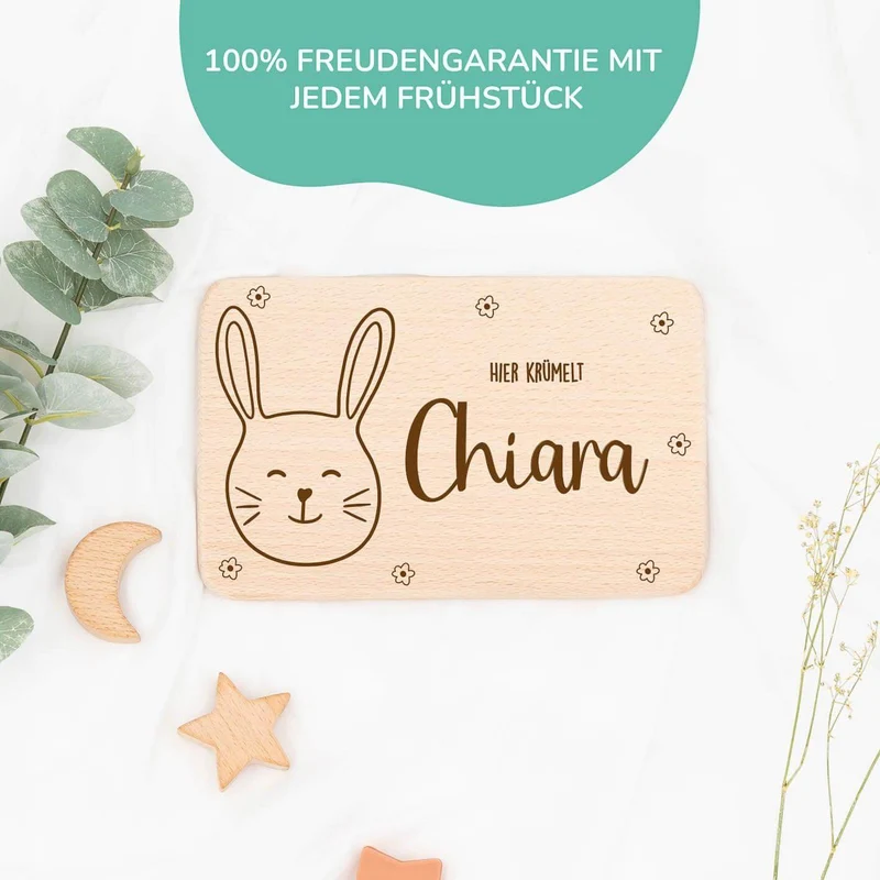 Frühstücksbrettchen Holz Hase