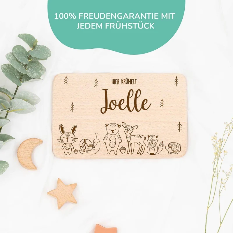 Frühstücksbrettchen Holz Waldtiere