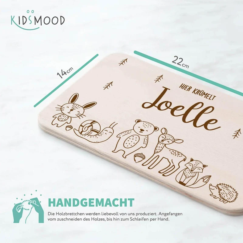 Frühstücksbrettchen Holz Waldtiere