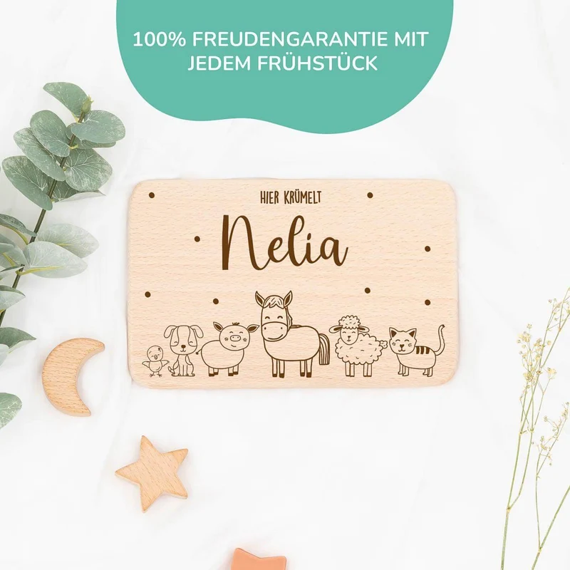 Frühstücksbrettchen Holz Bauernhof