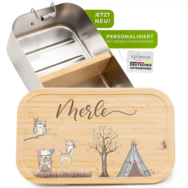 Brotdose Kinder personalisiert - Woodland