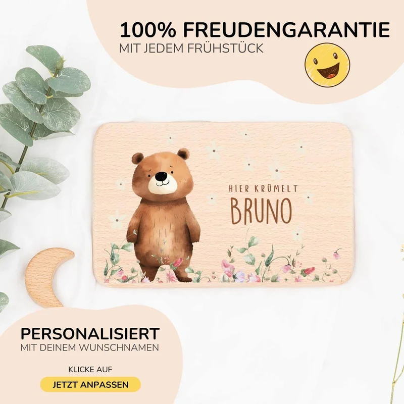 Frühstücksbrettchen Bär Blimenwiese