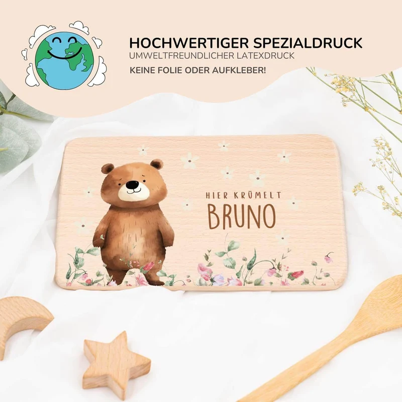 Frühstücksbrettchen Bär Blimenwiese