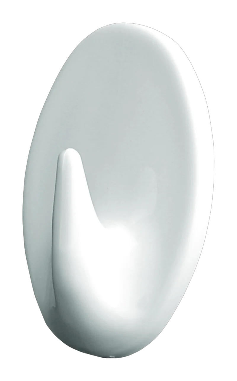 Klebehaken Oval 56x35mm weiß - 2 Stück