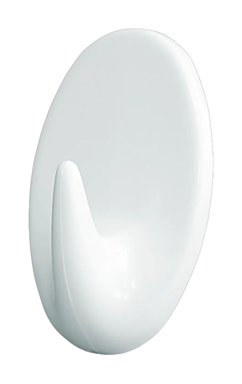 Klebehaken Oval 43x28mm weiß - 3 Stück
