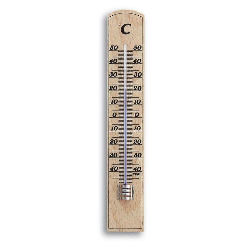 Analoges Innenthermometer aus Buche
