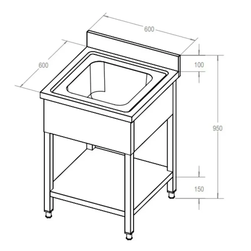 ECO Spültisch 60 x 60 mit einem Becken