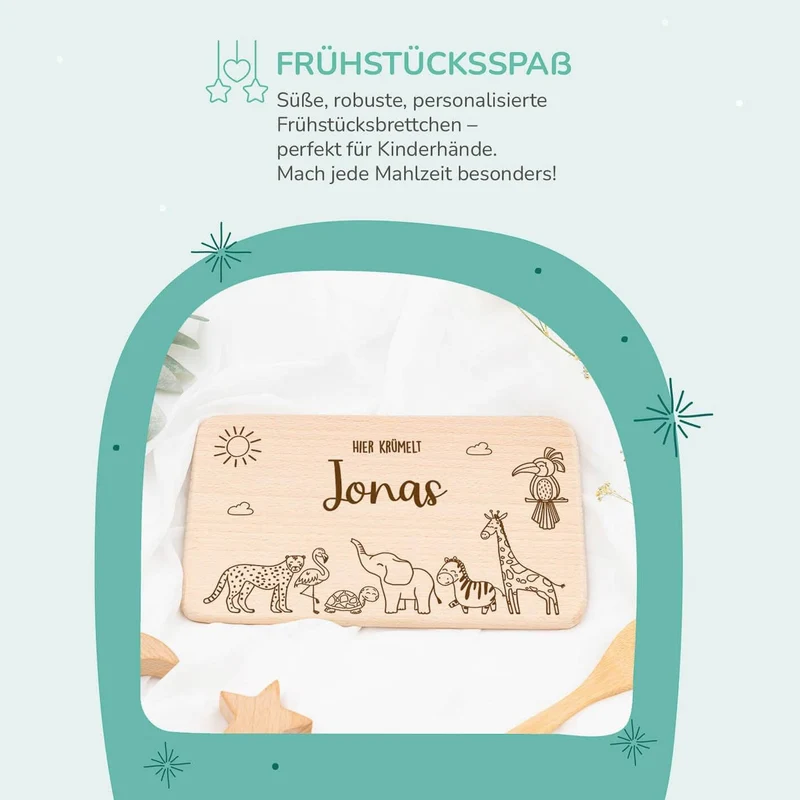 Frühstücksbrettchen Holz Safari
