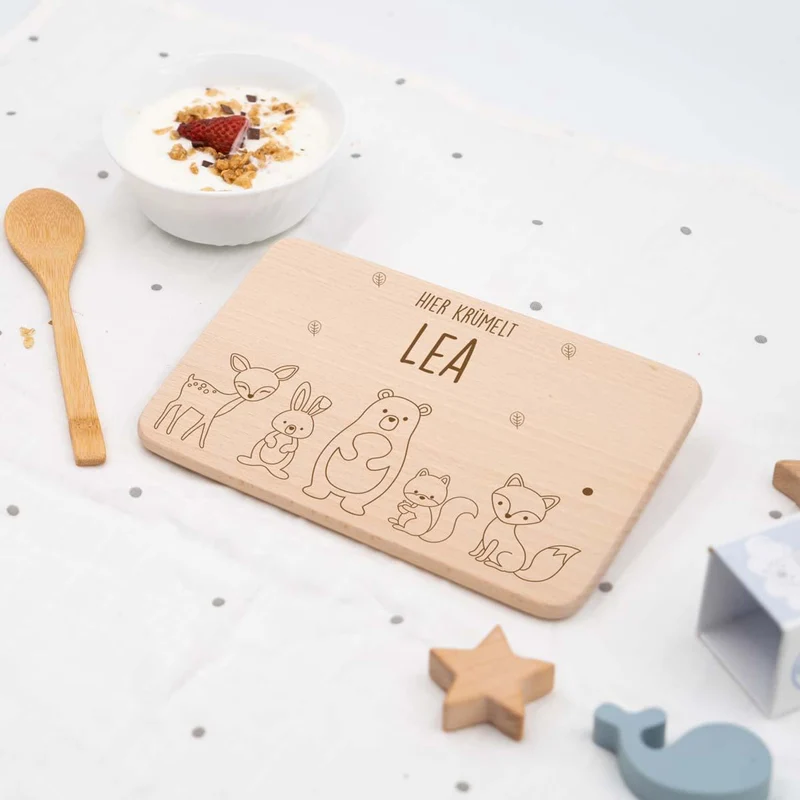 Frühstücksbrettchen Holz personalisiert