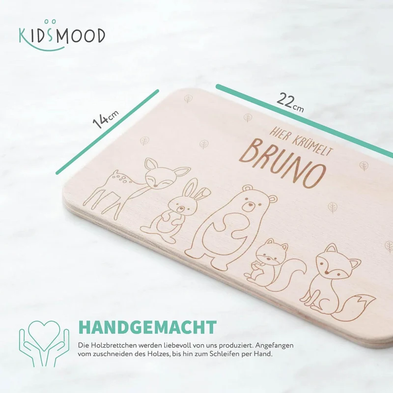 Frühstücksbrettchen Holz personalisiert