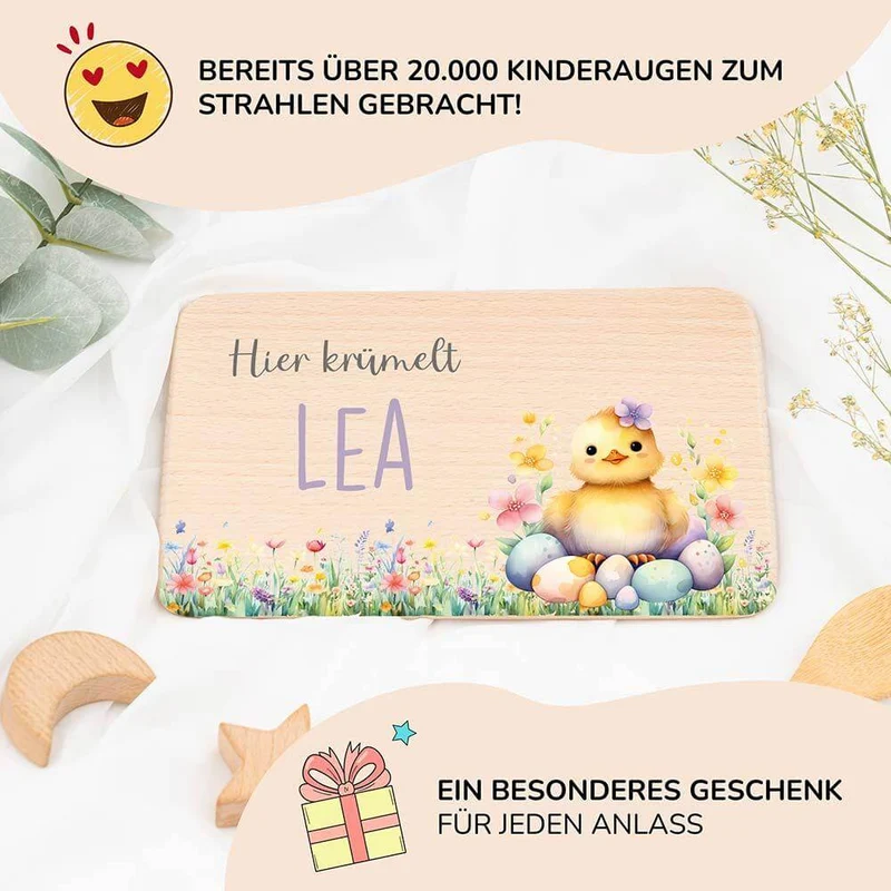 Frühstücksbrettchen Holz personalisiert
