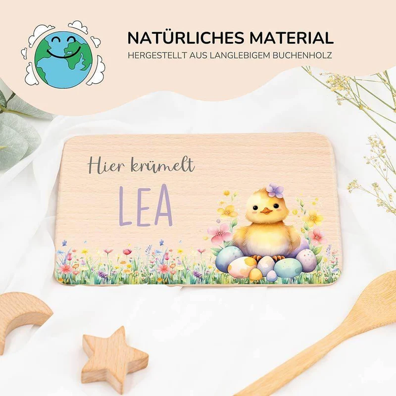 Frühstücksbrettchen Holz personalisiert
