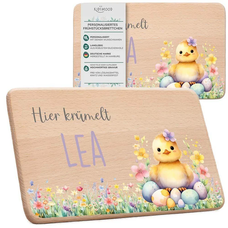 Frühstücksbrettchen Holz personalisiert