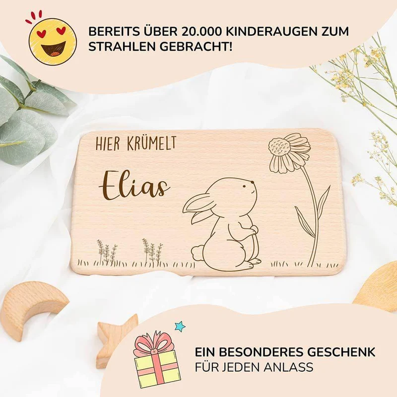 Frühstücksbrettchen Holz personalisiert