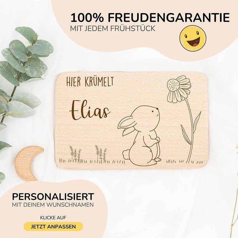 Frühstücksbrettchen Holz personalisiert