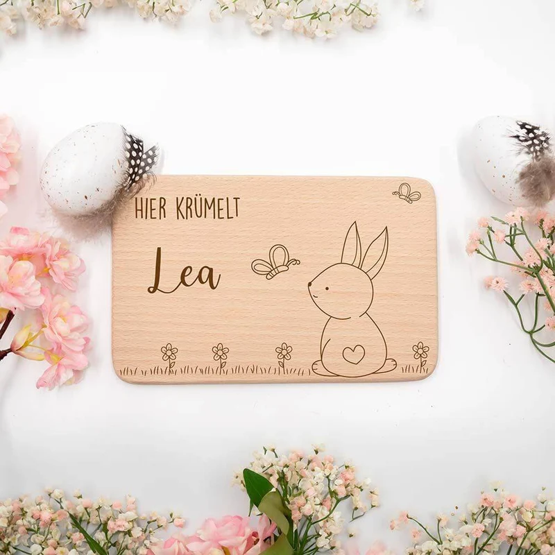 Frühstücksbrettchen Holz personalisiert