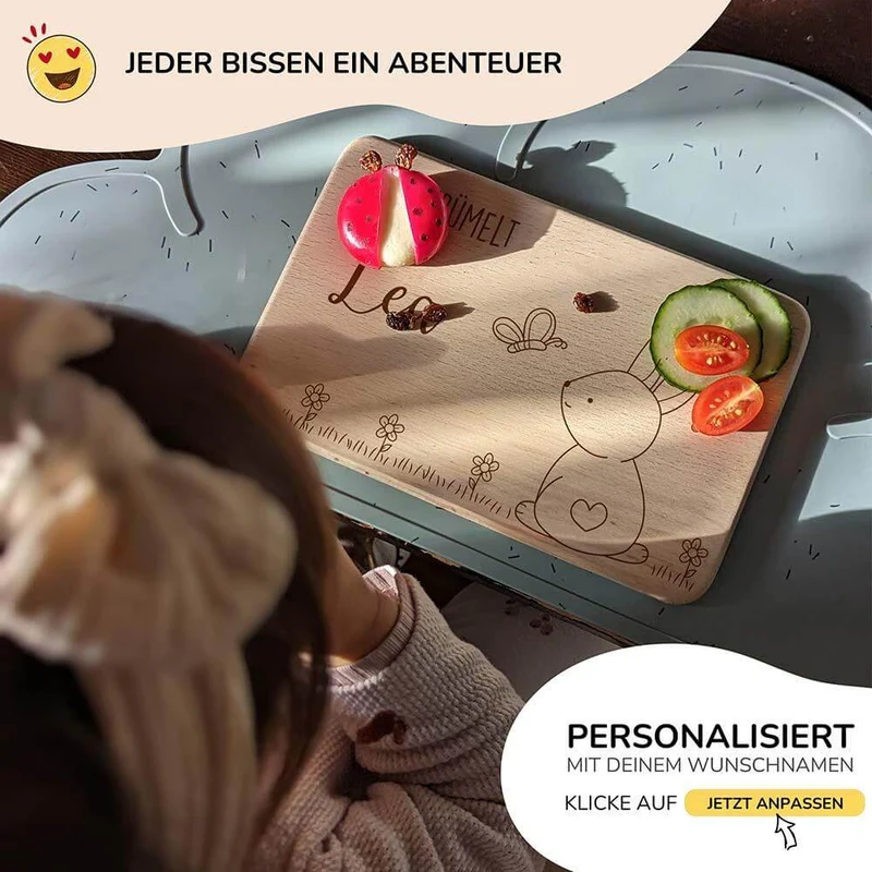 Frühstücksbrettchen Holz personalisiert