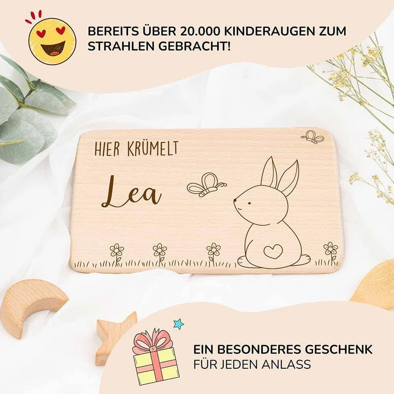 Frühstücksbrettchen Holz personalisiert