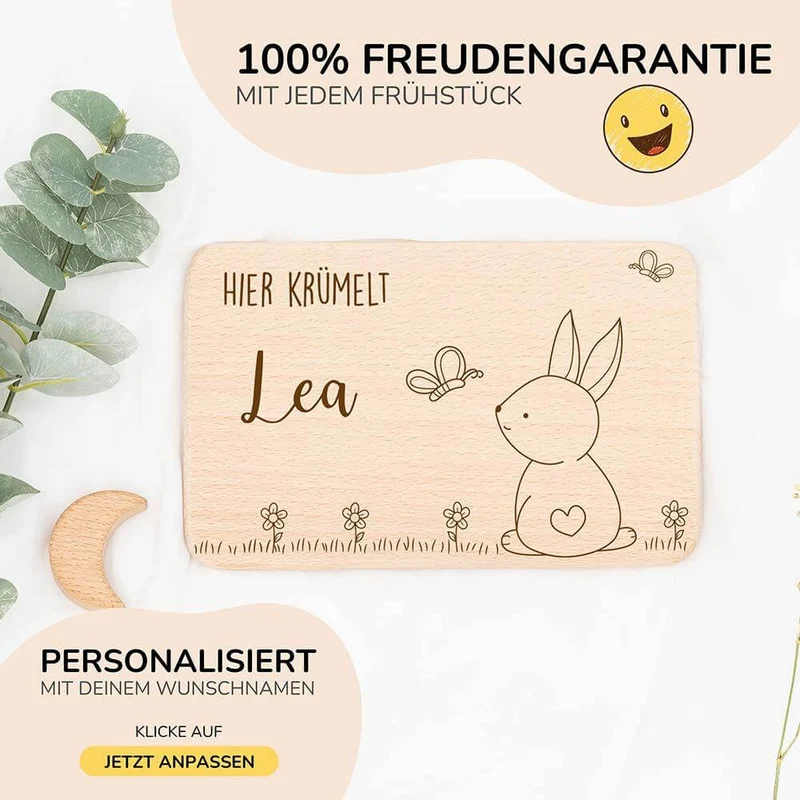 Frühstücksbrettchen Holz personalisiert