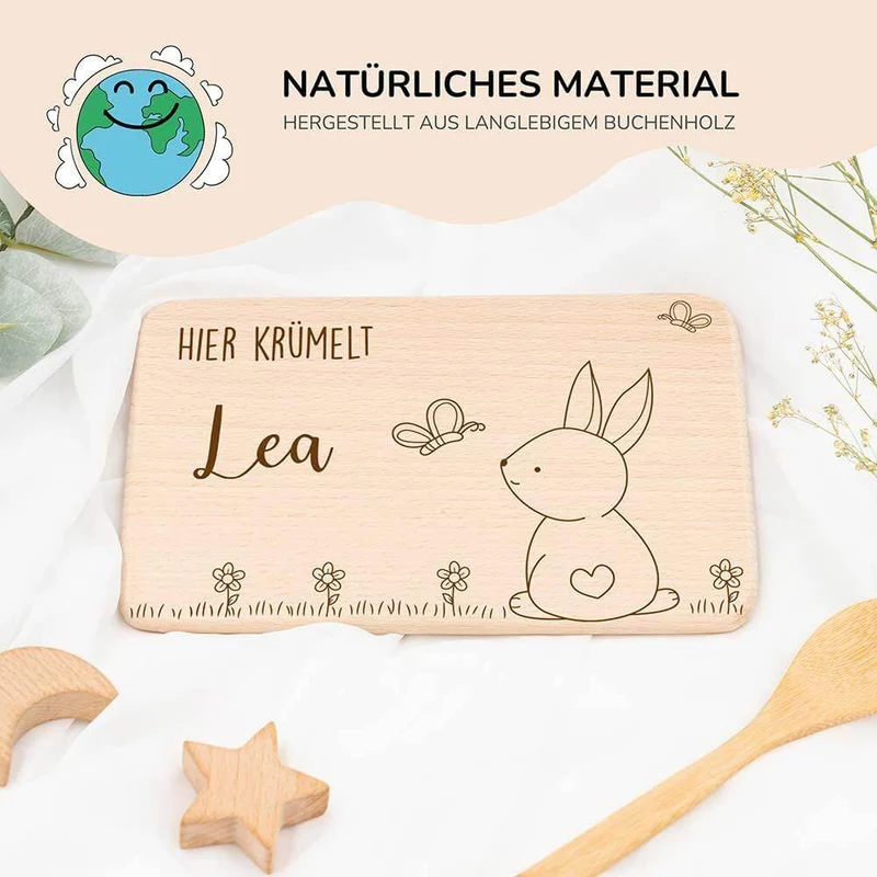 Frühstücksbrettchen Holz personalisiert