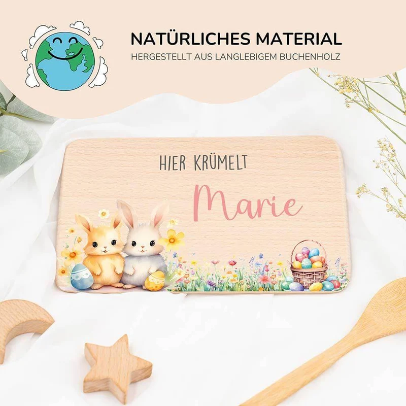 Frühstücksbrettchen Holz personalisiert