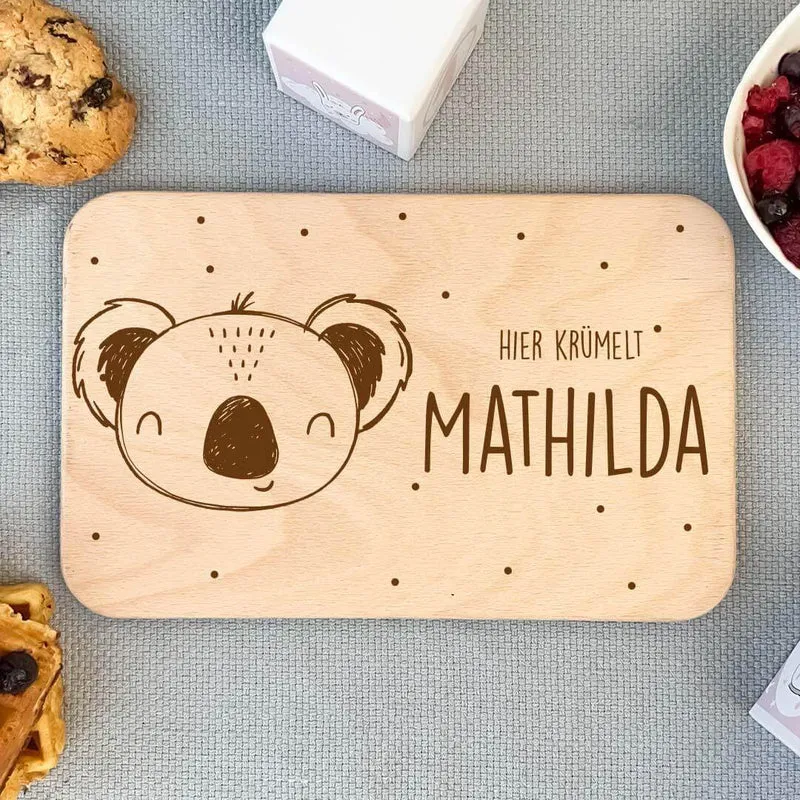 Frühstücksbrettchen Holz personalisiert