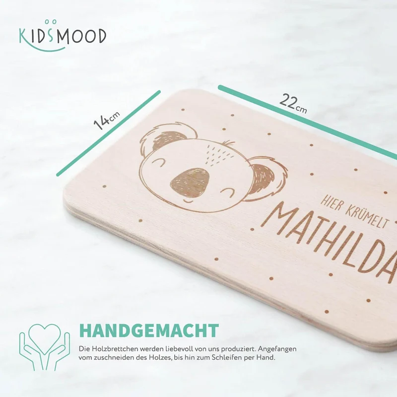 Frühstücksbrettchen Holz personalisiert