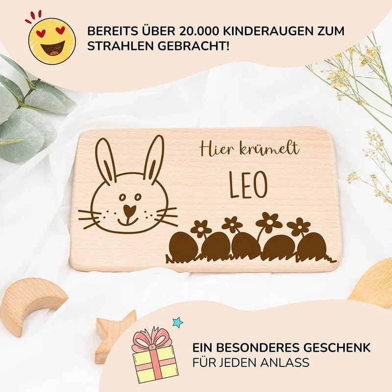 Frühstücksbrettchen Holz personalisiert