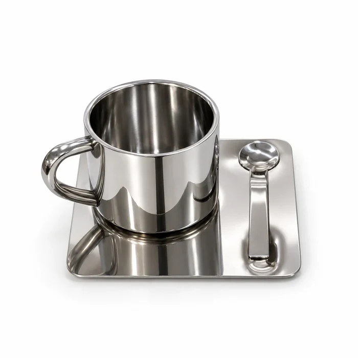 Koffiekopje 3 Delig| 1 Persoons Roestvrij Staal - 170 ml