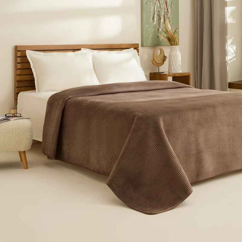 Karaca Chloe Sprei, Tweepersoons, Brown ( 230 x 240 cm )