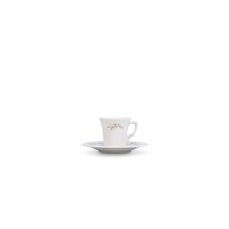 Flower Retro Brown Espresso- / mokkaset 12-Delig | 6-Persoons