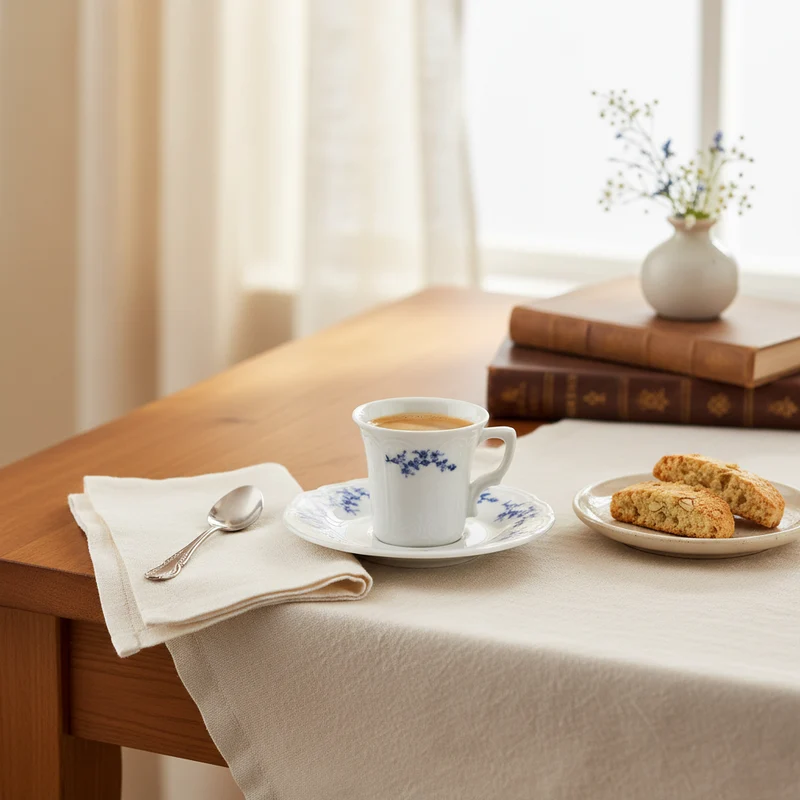Flower Retro Blue Espresso- / mokkaset 12-Delig | 6-Persoons