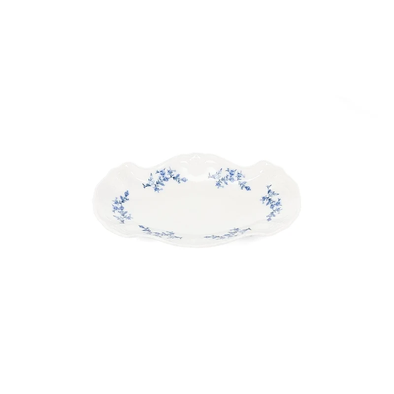 Serveerschaal 26x16cm Blue flower Retro