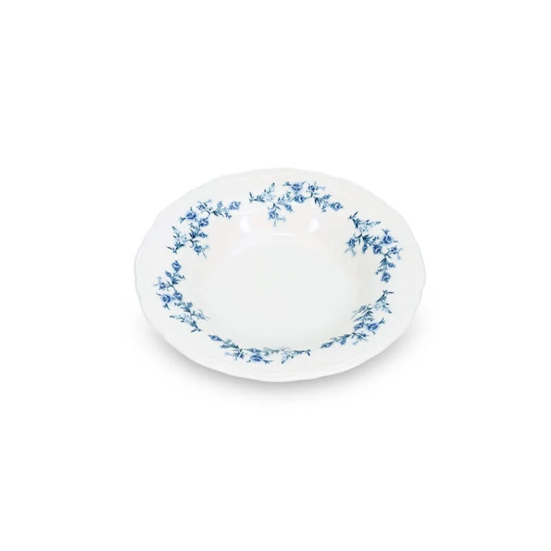 Diep bord 23,5/14xH4cm Blue flower Retro