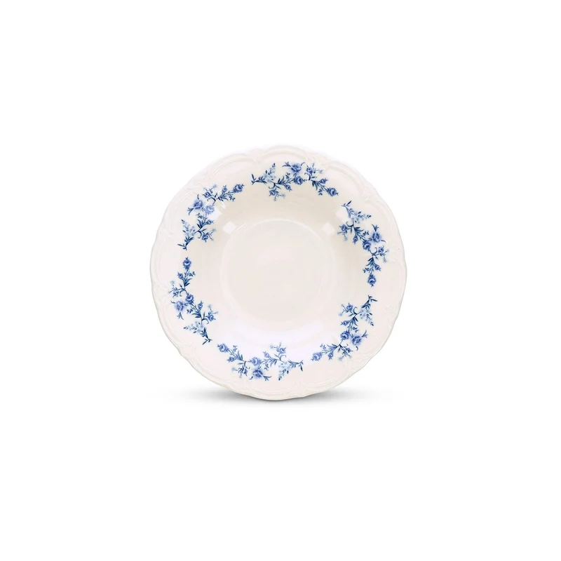 Diep bord 23,5/14xH4cm Blue flower Retro