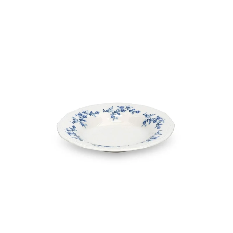 Diep bord 23,5/14xH4cm Blue flower Retro