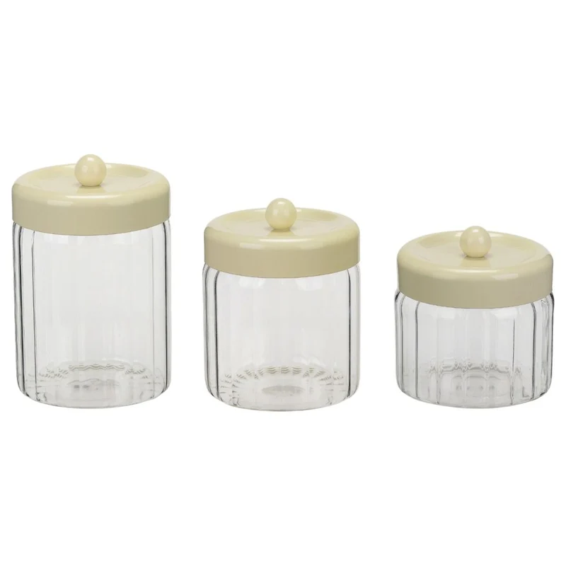 Osera Bewaardozen- / Kruidenpotten / Voorraadbussenset 3 Delig | Cream