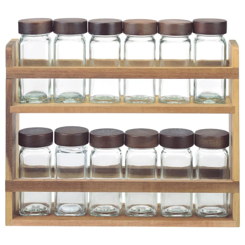 Acacia Kruidenpottenset + 2 laags Rek 13 Delig