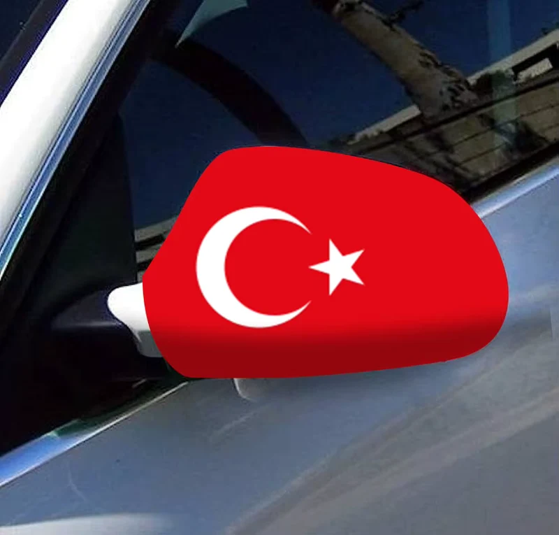 WK 2026 | Turkije - Set van 2 Turkse spiegelvlaggen voor auto
